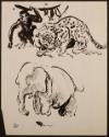 Arthur Lismer, 1885 - 1969
Untitled (monkey, leopard, elephant and mouse)
ink on paper
20.4 …