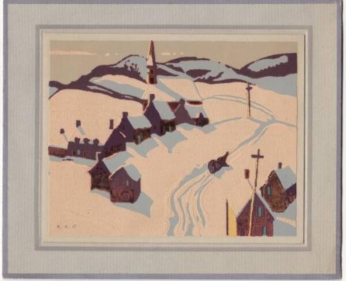 Rody Kenny Courtice (1895 - 1973)
Laurentian Village (Christmas card printed for Roy and Rody …
