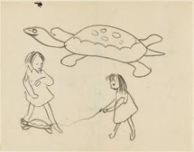 Untitled (2 young girls with turtles)