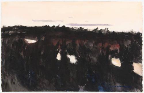Landscape with River in Black and Gold