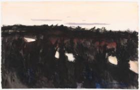 Landscape with River in Black and Gold