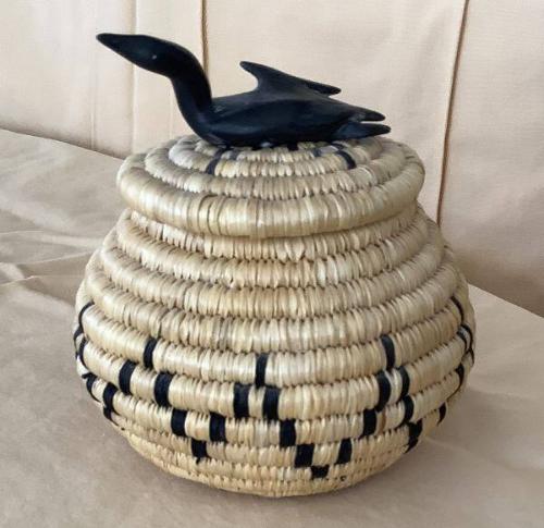 Lidded Basket with Loon Handle