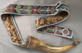 Powder Horn with Beaded Strap
