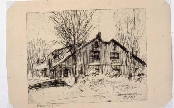 Untitled (house in landscape)