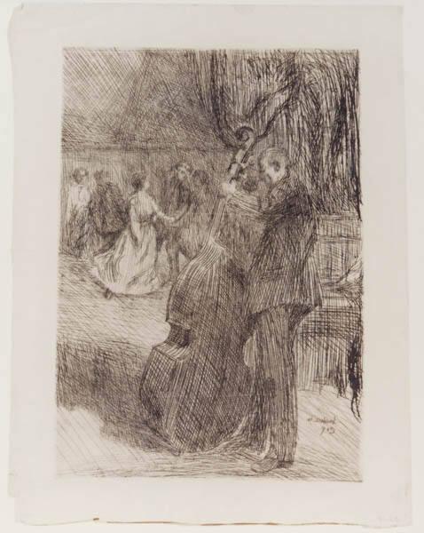 Man Playing Bass Viol and Dancers