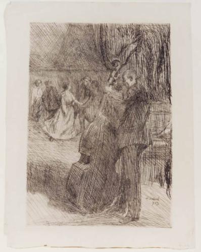 Man Playing Bass Viol and Dancers