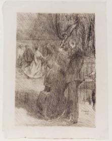 Man Playing Bass Viol and Dancers