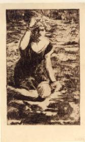 Woman Kneeling on Beach