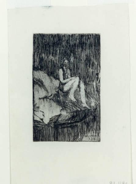 Woman Sitting on a Rock