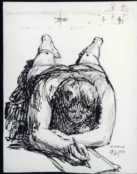 Untitled (woman lying down; writing)