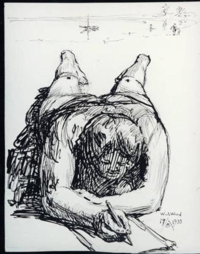 Untitled (woman lying down; writing)