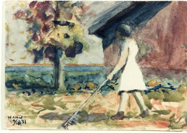 Woman Raking