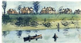 Houses Along a River
