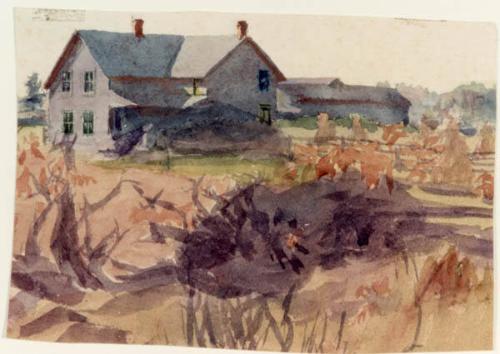 Two Buildings in Landscape