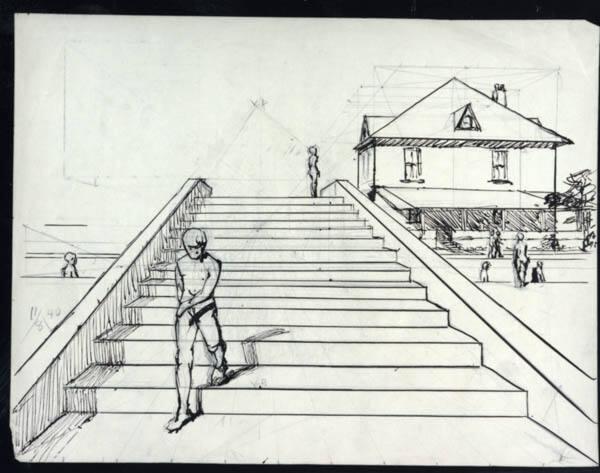 Untitled (house and stairs) (R); Untitled (V)