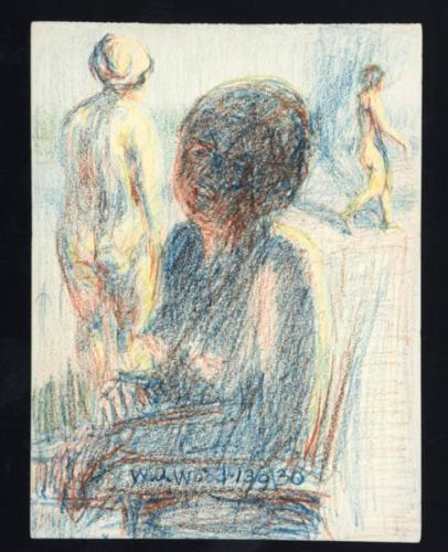 Untitled (seated figure with two nudes)