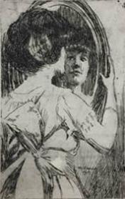 Woman Looking in a Mirror