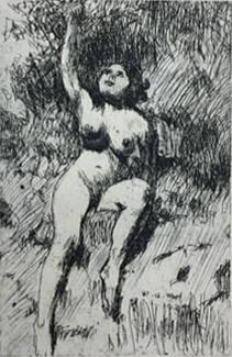 Nude Woman with Arm Raised