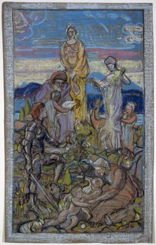 Coloured rendering of the Allegorical Centre Panel