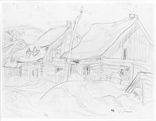 Houses, St. Urbain (R); Untitled (rough landscape) (V)