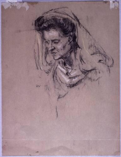 Woman with Draped Head, Study for Devotion