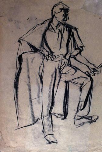 Study for Wolfe  (man wearing cape)