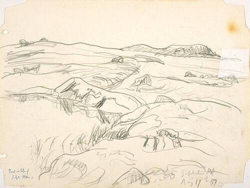 Untitled (rocks, hills) (R); Pool on Top of September Mountains (V)