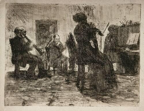 Four Seated Musicians