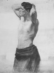 Untitled (study of draped male nude)