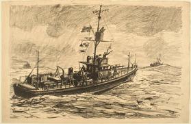 Minesweepers at Sea