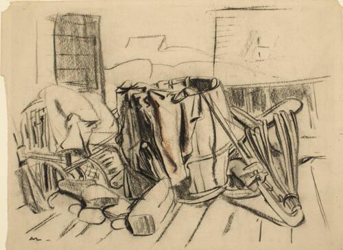 Fishing Gear (R); Untitled (sketch of sailboat)  (V)