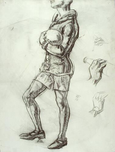 Study for Athlete with Football and Three Hand Studies