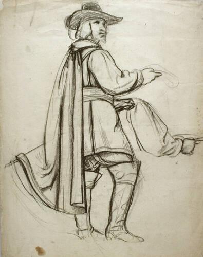 Study for Champlain (man in high boots, wearing cap)