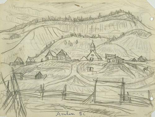 Anaham B.C. west of Fraser River (R); Untitled (hills, field, grass) (V)