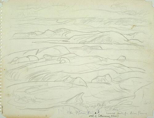 Atnuk Lake, Coppermine River (R); Untitled (four sketches) (V)