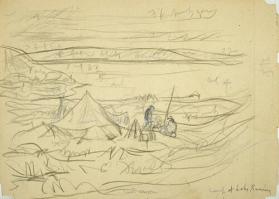 Camp at Lake Rouviere (R); Untitled (shoreline) (V)