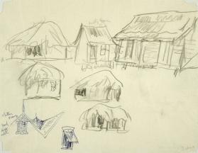 Untitled (several sketches of cottages)