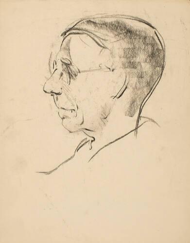 Man With Glasses (R); Untitled (sketch of foliage)  (V)