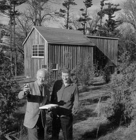 A.J. Casson and Robert McMichael at the Thomson Shack, Kleinburg, 1978.
Photographer: unknown
…