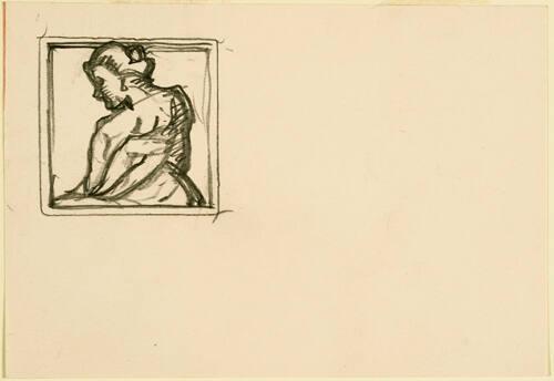 Study - figure study in cartouche
