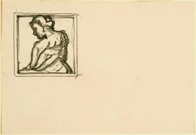 Study - figure study in cartouche