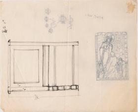 Page of studies with Christmas card design