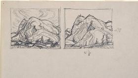 Page with two landscape studies