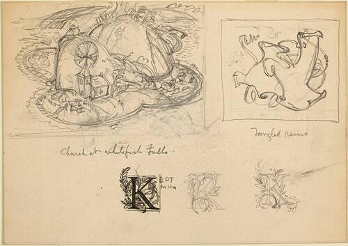 Page of studies with Church at Whitefish Falls