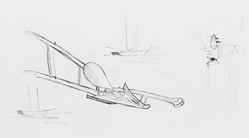 Page of Studies (plough, sailboats)