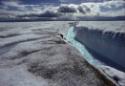 Rivers flowing above and below the ice field. 
Barnes Ice Cap, Central Baffin Island, Nunavut,…