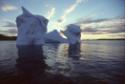 Icebergs out to sea from Kinngait (Cape Dorset). 
Southwest Baffin Island, Nunavut, 1992

Th…