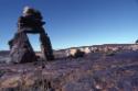 Niungvaliruluit (a window-shaped directional inuksuk for sighting or aligning a location in the…