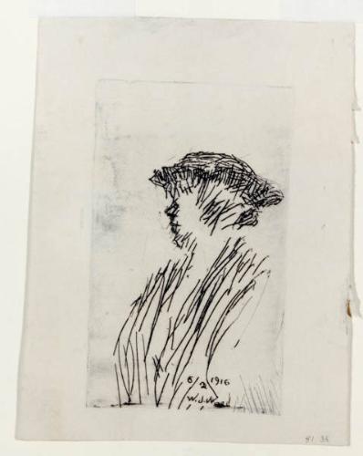 Profile of Woman with Hat