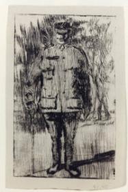 Standing Man in Military Uniform